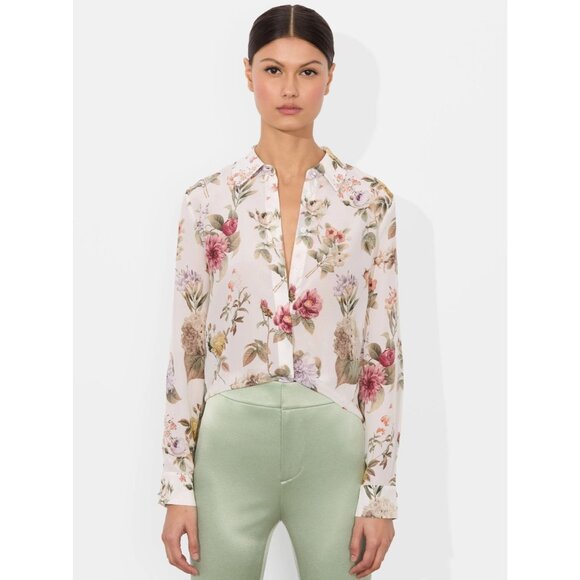 Alice + Olivia Willa Sweet Nothings Silk Blouse Small NWT $350 - Picture 1 of 10